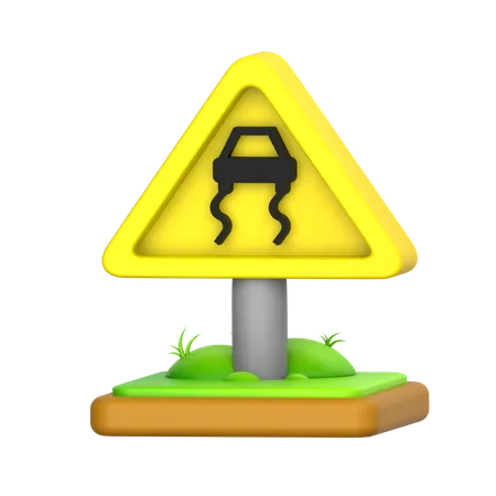 Slippery When Wet Sign  3D Icon