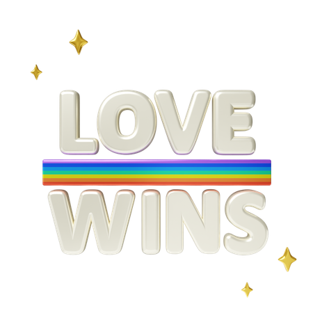 Orgulho e Amor ganham slogan com cores vibrantes  3D Icon