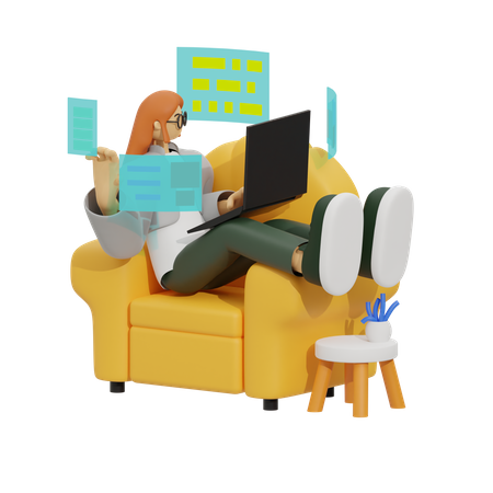 Slouching Toward Success, The Art of Working from Your Sofa  3D Icon