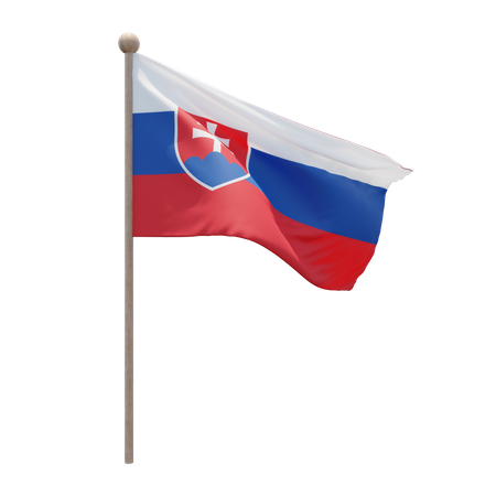 Slovakia Flagpole  3D Icon