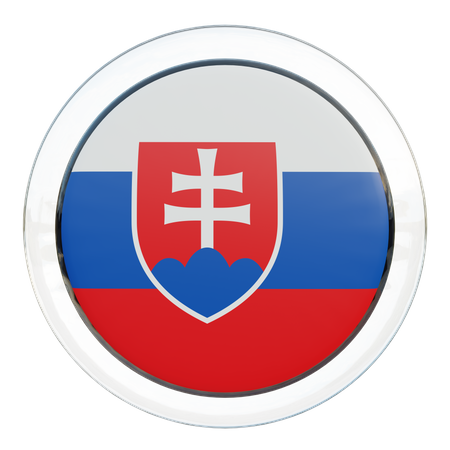 Slovakia Round Flag  3D Icon