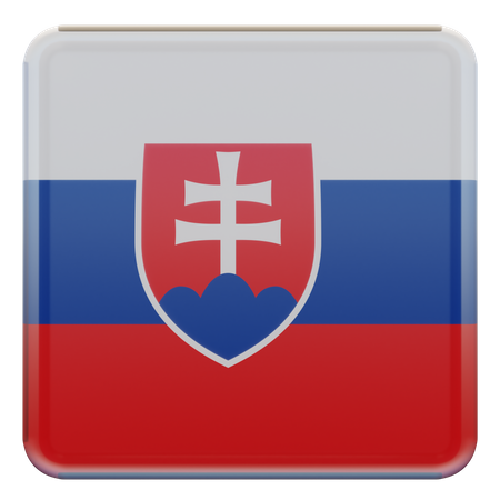 Slovakia Square Flag  3D Icon