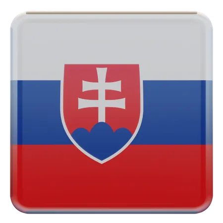 Slovakia Square Flag  3D Icon