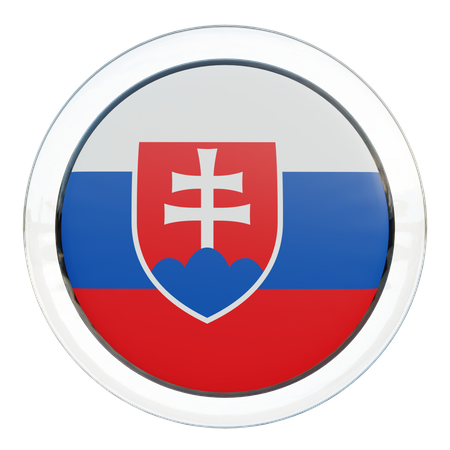 Drapeau rond de Slovaquie  3D Icon