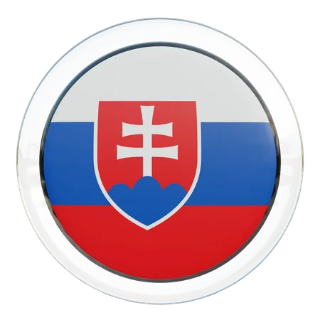 Drapeau rond de Slovaquie  3D Icon