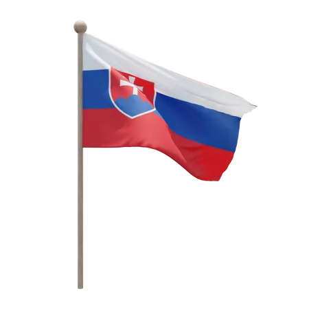 Mât de drapeau de la Slovaquie  3D Flag