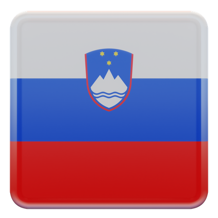 Slovenia Square Flag  3D Icon