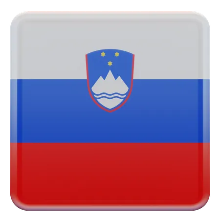 Slovenia Square Flag  3D Icon
