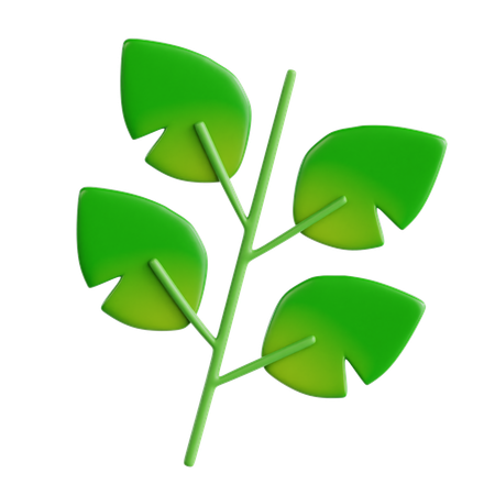 Small Branch With Leaves  3D Icon