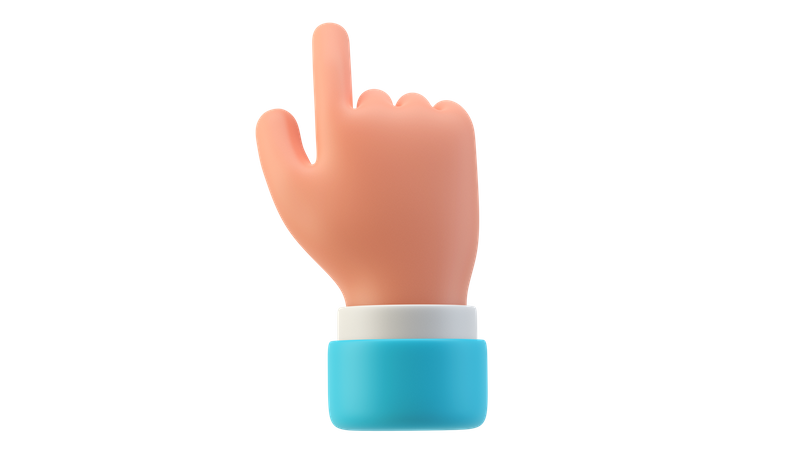 Small finger hand gesture 3D Illustration