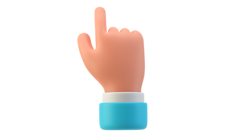 Small finger hand gesture  3D Illustration