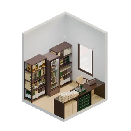 Small Kiosk  3D Icon