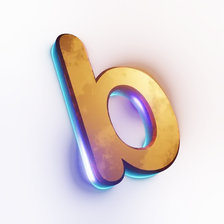 Small letter 'b' text effect  3D Icon