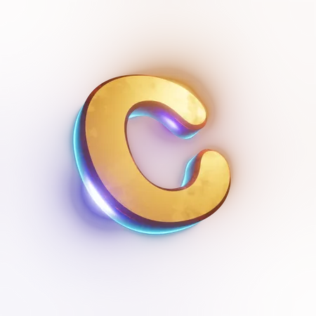 Small letter 'c' text effect  3D Icon