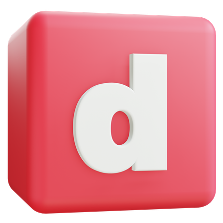 Small Letter D  3D Icon