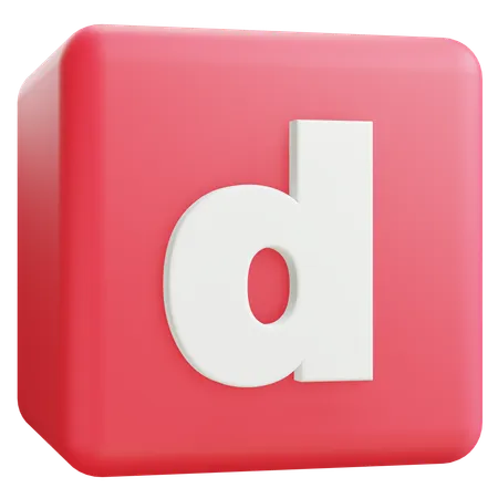 Small Letter D  3D Icon