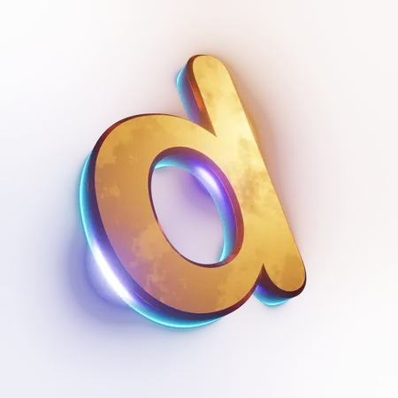 Small letter 'd' text effect  3D Icon