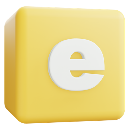 Small Letter E  3D Icon
