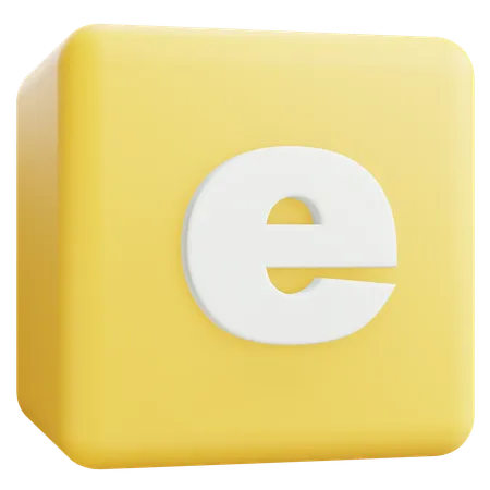 Small Letter E  3D Icon