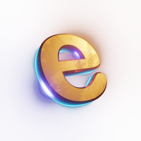 Small letter 'e' text effect  3D Icon