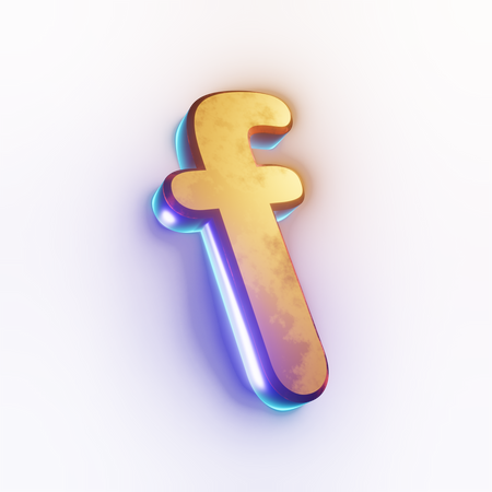 Small letter 'f' text effect  3D Icon