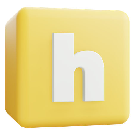 Small Letter H  3D Icon