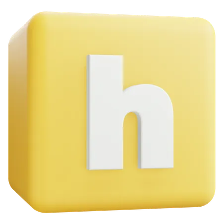 Small Letter H  3D Icon