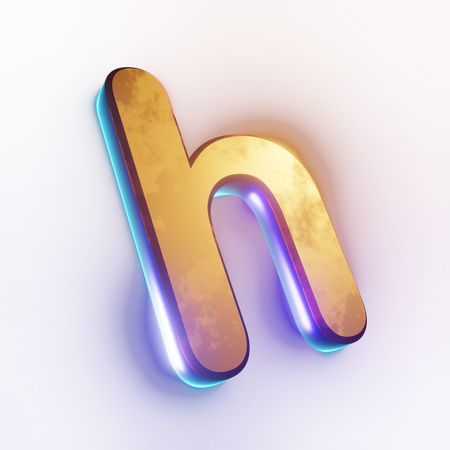 Small letter 'h' text effect  3D Icon