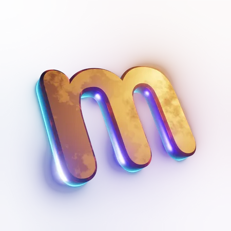 Small letter 'm' text effect  3D Icon