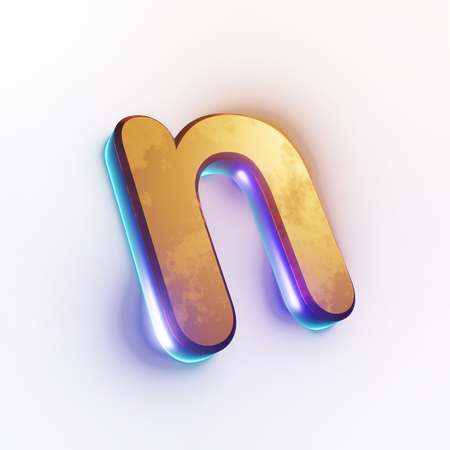 Small letter 'n' text effect  3D Icon