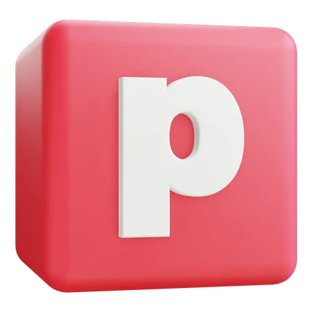Small Letter P  3D Icon