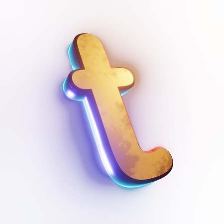Small letter 't' text effect  3D Icon
