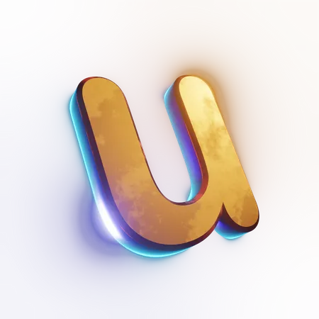 Small letter 'u' text effect  3D Icon