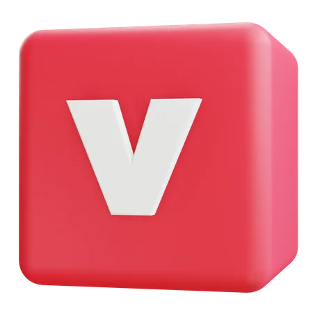 Small Letter V  3D Icon