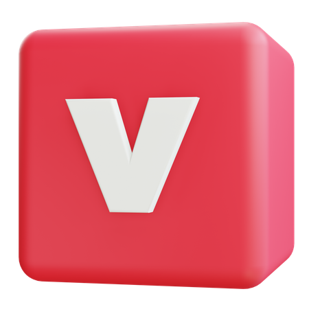 Small Letter V  3D Icon