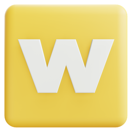 Small Letter W  3D Icon