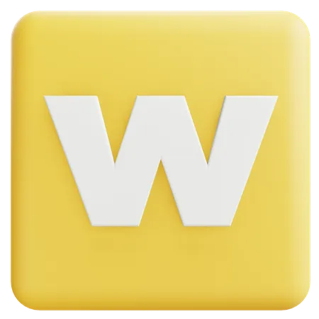 Small Letter W  3D Icon