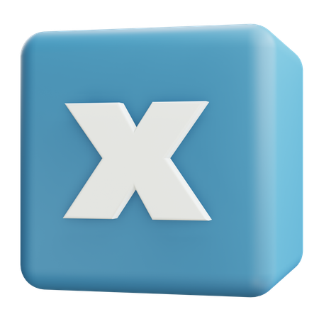 Small Letter X  3D Icon
