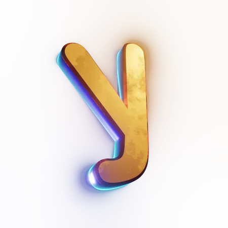 Small letter 'y' text effect  3D Icon