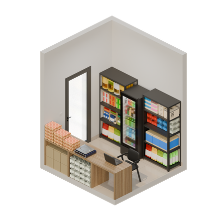 작은 가게  3D Icon