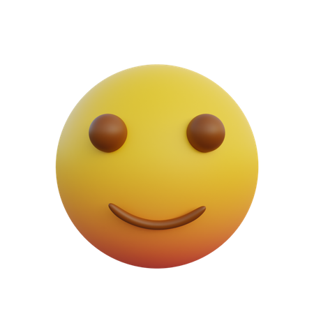 Small smiley expression emoticon 3D Illustration