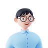 smart boy emoji 3d