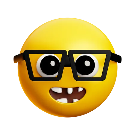 Smart Boy With Cavities Wearing Glasses  3D Icon