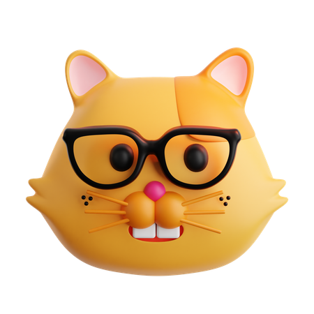 똑똑한 고양이 이모티콘  3D Icon