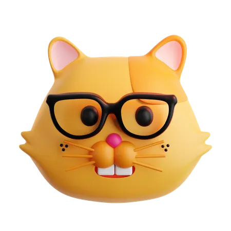 똑똑한 고양이 이모티콘  3D Icon