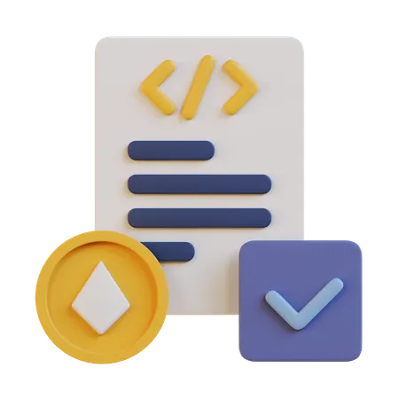 Smart Contract  3D Icon