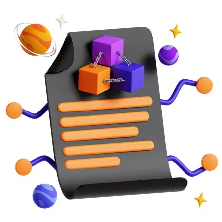 Smart Contract  3D Icon