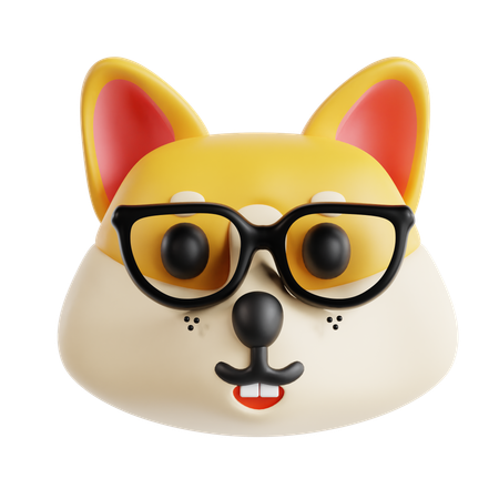 賢い犬の絵文字  3D Icon
