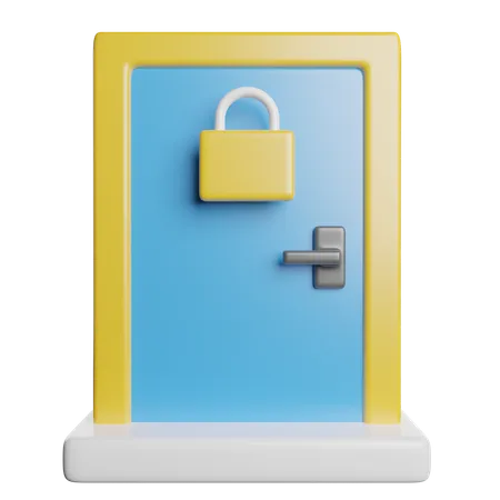 Smart Door Lock 3D Icon
