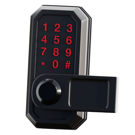 Smart Door Lock  3D Icon
